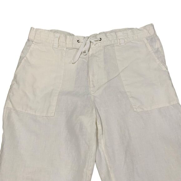 Madda Fella Womens White Coastal Linen Pants XL Beach Resort Cruise Vacation - Picture 4 of 8